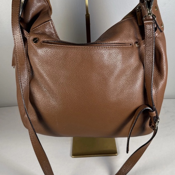 Michael Kors Leather 2way shoulder Crossbody Tote Brown Gold hobo  shoulder bag - Picture 12 of 14